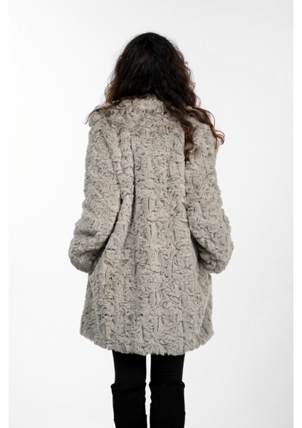 Son Trend Ingiliz Yaka Cepli Mint Yeşili Patchwork Kürk Ceket Kaban modelleri