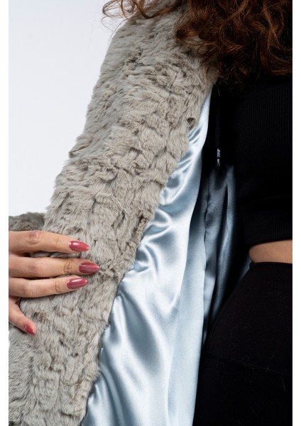 Son Trend Ingiliz Yaka Cepli Mint Yeşili Patchwork Kürk Ceket Kaban fırsatları