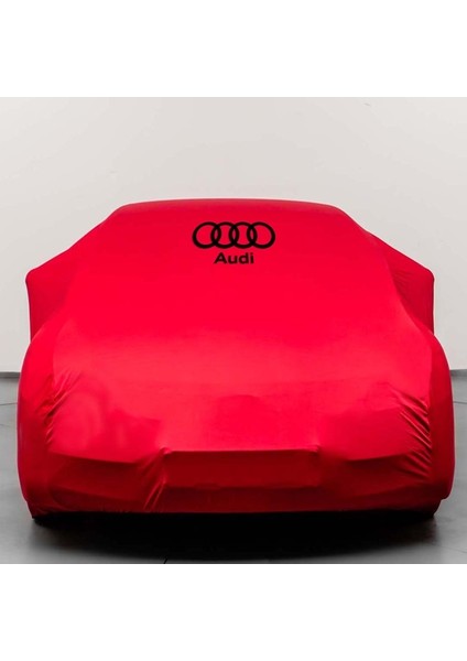 Audı A4 B8 Statıonwagon (2011-2015) Kırmızı Otomobil Kumaş Logolu Penye Oto Örtüsü