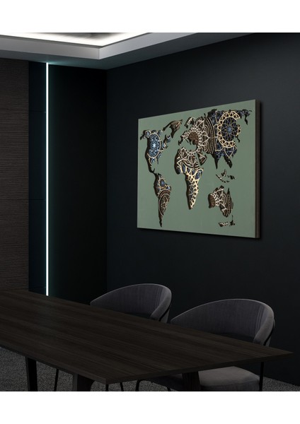 8 Katmanlı Dünya Haritası Mandala Duvar Sanatı Tasarımı Duvar Dekoru 3D Tablo Lazer Kesim fiyatları