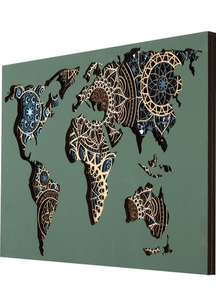 8 Katmanlı Dünya Haritası Mandala Duvar Sanatı Tasarımı Duvar Dekoru 3D Tablo Lazer Kesim fırsatları