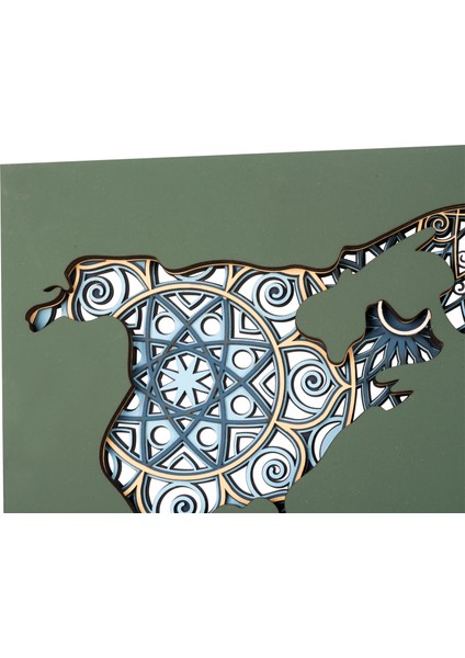 8 Katmanlı Dünya Haritası Mandala Duvar Sanatı Tasarımı Duvar Dekoru 3D Tablo Lazer Kesim indirimleri