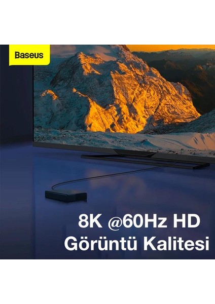 8k 60HZ 1.5mt Dinamik Hdr Görüntü Aktarım HDMI Kablo, 48GBPS Kopmaz Örgü Tasarımlı HDMI Kablo