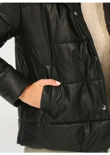 Siyah Kadın Şişme Mont MKAW22-20 indirimleri