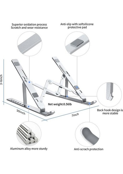 Notebook Laptop Tablet Tutucu Stand Metal Ayarlanabilir Katalanır Taşıma Kılıflı