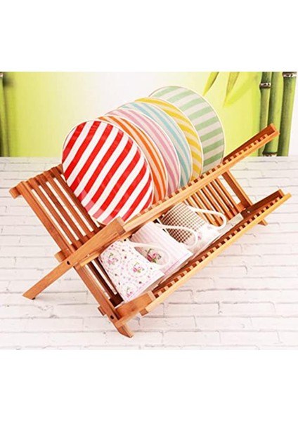 2 Katlı Bambu Katlanır Bulaşıklık ve Tabaklık, Bambu Bulaşıklık, Bambu Tabaklık