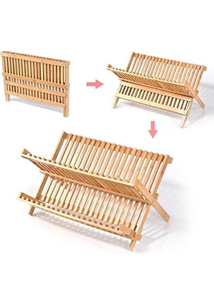 2 Katlı Bambu Katlanır Bulaşıklık ve Tabaklık, Bambu Bulaşıklık, Bambu Tabaklık fiyatları