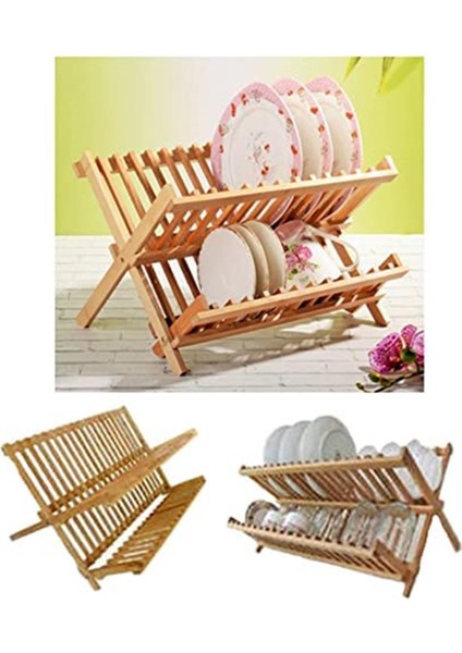 2 Katlı Bambu Katlanır Bulaşıklık ve Tabaklık, Bambu Bulaşıklık, Bambu Tabaklık modelleri