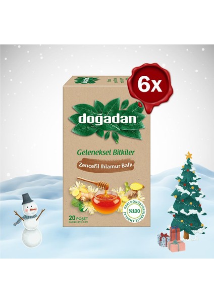 Yılbaşı Paketi Zencefil Ihlamur Ballı Çay 20'li x 6