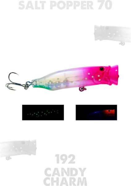 Salt Popper 70 mm 9.5 gr Su Üstü Maket Balık 192 Candy Charm