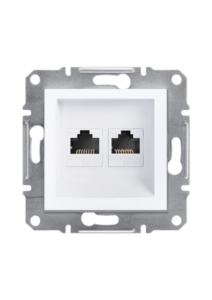 Sch Asfora Beyaz 2XRJ45CAT5E-UTP Cercevesız