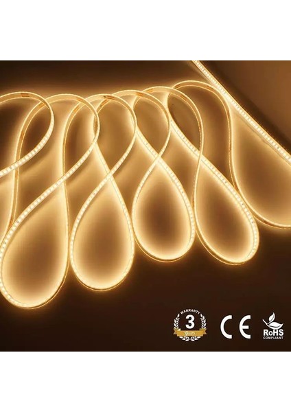 220 Volt Dim Edilebilir Şerit Led 10 Cm De Kesilebilir M/120 Led Mavi 5M İP65
