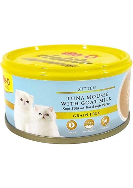 Delite Keçi Sütü & Ton Balığı Püresi Kedi Konserve Yaş Mama 80GR