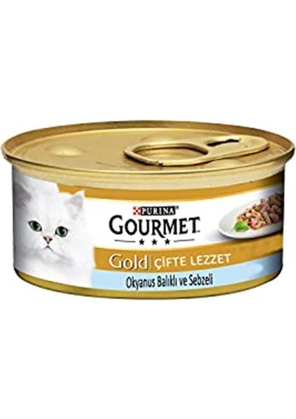Gourmet Gold Okyanus Balığı & Sebzeli Konserve Kedi Maması - 85 gr x 24 Adet