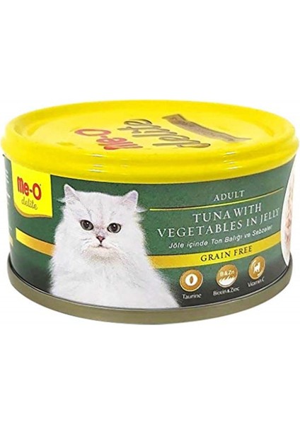 Delite Ton Balıklı Sebzeli Tahılsız Kedi Konservesi 80 gr