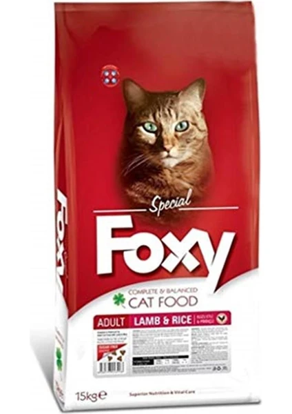 Foxy-Foxy Kuzu Etli ve Pirinçli Yetişkin Kedi Maması 15 kg