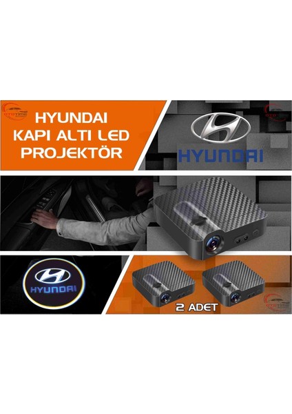 Hyundai  Araçları Için Kapı Altı Logo 7 LED Projektör (2 Adet)