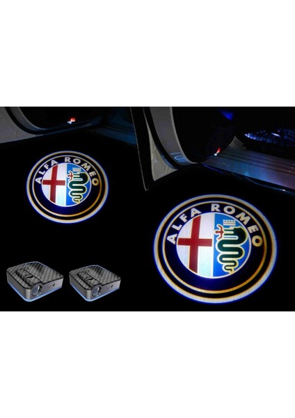 Alfa Rome Araçları Için Kapı Altı Logo 7 LED Projektör (2 Adet)