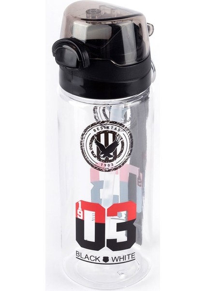 Plastik Matara 500 Ml Siyah Kırmızı