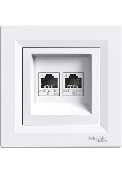 EPH4800121 Adfora Beyaz 2XRJ45 Cat6 Utp Data Prizi - Çerçevesiz