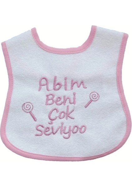 Tanem Bebe Abim Beni Çok Seviyoo Yazılı Mama Önlüğü