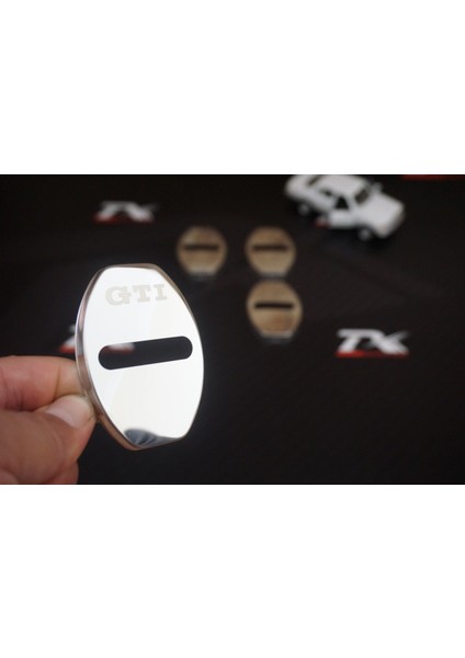 Volkswagen Gti Krom Metal 3m Kapı Kilidi Logo 4 Lü Set