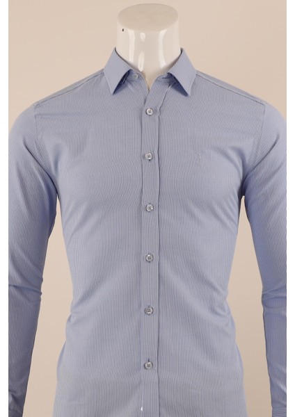 Uzun Kol Slim Fit Çizgili Gömlek fiyatları