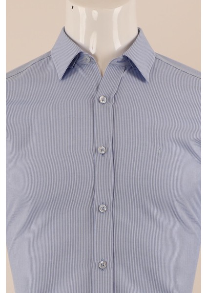 Uzun Kol Slim Fit Çizgili Gömlek modelleri
