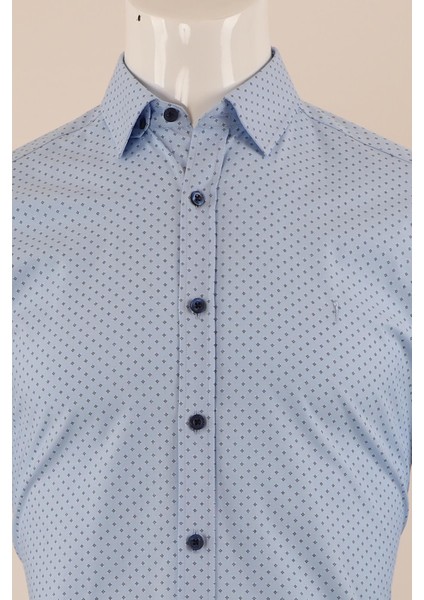 Uzun Kol Slim Fit Desenli Gömlek