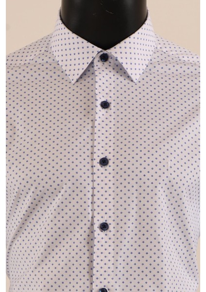 Uzun Kol Slim Fit Desenli Gömlek
