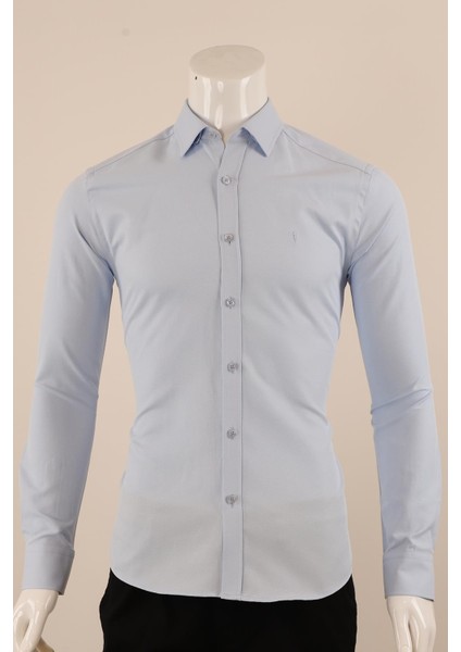 Uzun Kol Slim Fit Desenli Gömlek