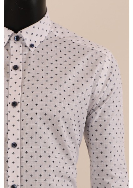 Uzun Kol Slim Fit Desenli Gömlek fırsatları