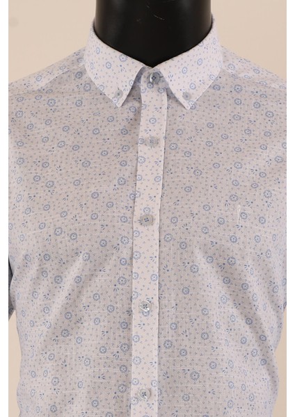 Uzun Kol Slim Fit Desenli Gömlek
