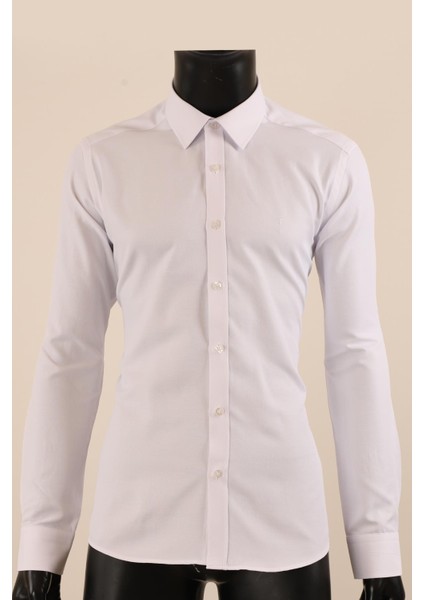 Uzun Kol Slim Fit Desenli Gömlek