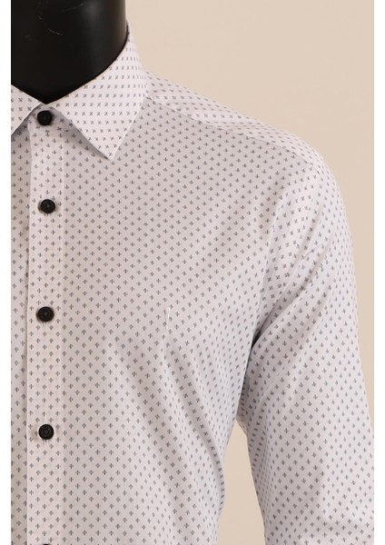 Uzun Kol Slim Fit Desenli Gömlek fırsatları