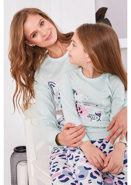 2960 Leopard Kız Çocuk Uzun Kol Pijama Takım
