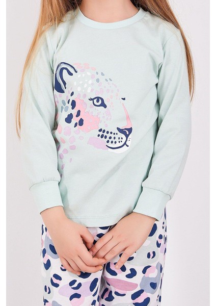 2960 Leopard Kız Çocuk Uzun Kol Pijama Takım