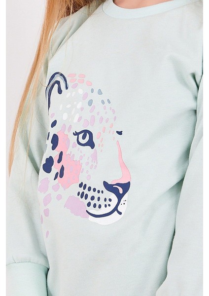 2960 Leopard Kız Çocuk Uzun Kol Pijama Takım