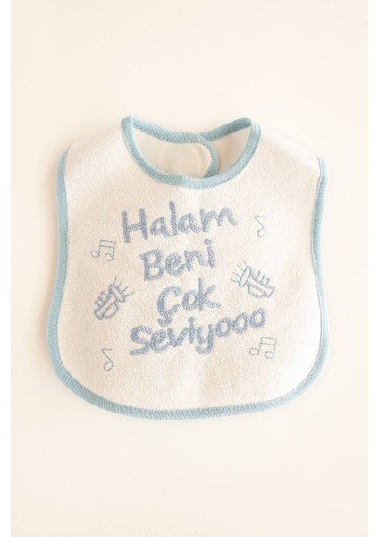 Tanem Bebe Halam Beni Çok Seviyoo Yazılı Mama Önlüğü