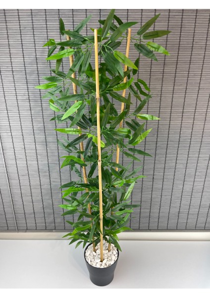 Dekoratif Yapay Yapraklı 3 Gövde Bambu Ağacı 110CM Yeni Ürün