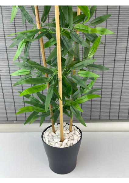 Dekoratif Yapay Yapraklı 3 Gövde Bambu Ağacı 110CM Yeni Ürün