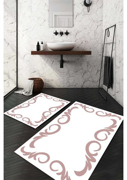 Dijital Baskılı Kaymaz Taban Yıkanabilir 2'li Klozet Takımı Banyo Paspası NDKZ-HT-871