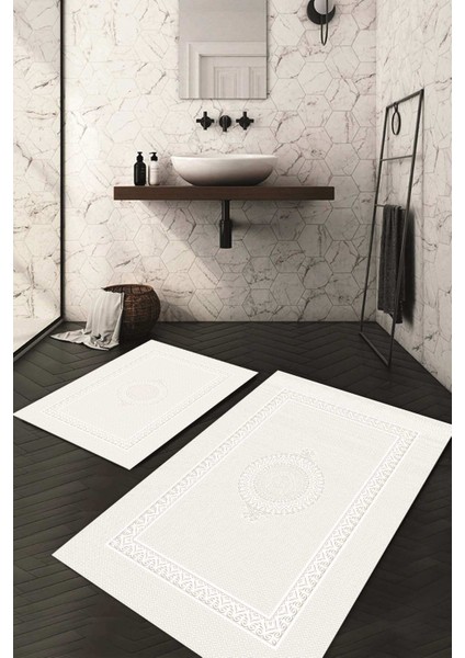 Dijital Baskılı Kaymaz Taban Yıkanabilir 2'li Klozet Takımı Banyo Paspası NDKZ-HS-564