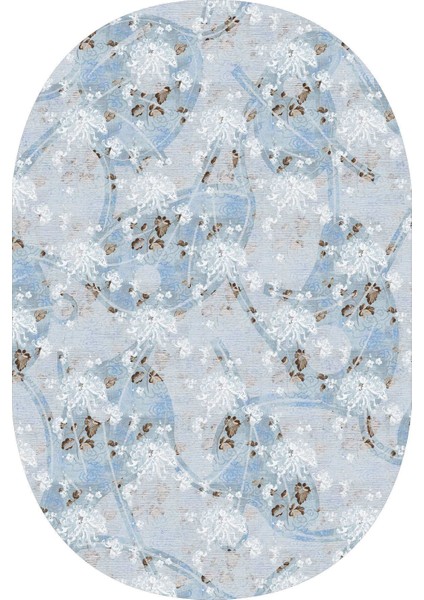 Dijital Baskılı Kaymaz Taban Yıkanabilir Oval 2'li Klozet Takımı Banyo Paspası NOKZ-HT-253
