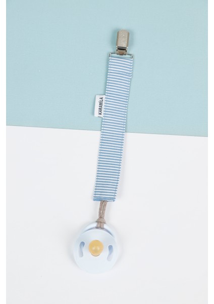 Mavi Beyaz Çizgili Emzik Askısı - Emzik Zinciri - Emzik Tutacağı - Beslenme Aksesuarı fiyatları
