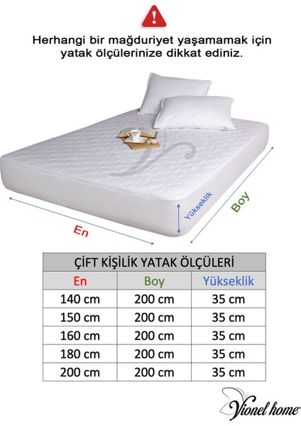%100 Pamuklu Kapitone, Fitted Full Kenar, Su & Sıvı Geçirmez, Çift Kişilik Yatak Koruyucu Alez 150 x 200 fiyatları
