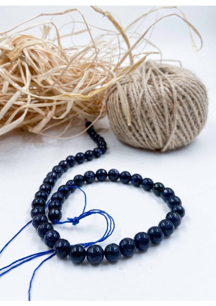 Yıldız Taşı Lacivert Faset Kesim 8 mm Doğal Taş Dizi