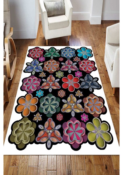 Dijital Kaymaz Taban Yıkanabilir Salon Halısı Mutfak Halısı Koridor Halısı Yolluk ND-HS-506