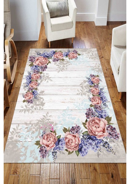 Dijital Kaymaz Taban Yıkanabilir Salon Halısı Mutfak Halısı Koridor Halısı Yolluk ND-HS-454