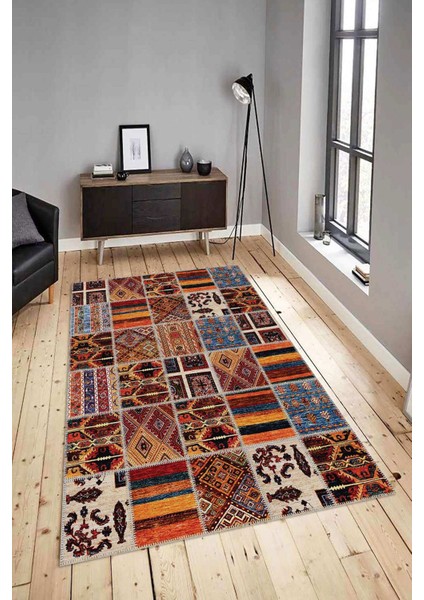 Dijital Baskılı Yıkanabilir Kaymaz Modern Renkli Salon Halısı Mutfak Halısı Yolluk ND-HY-1441